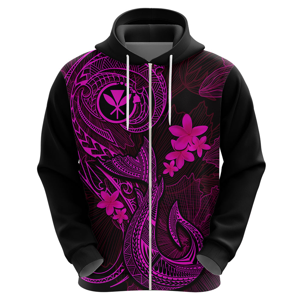 Hawaii Hoodie Fish Hook Tattoo Mix Polynesian Plumeria Pink Version LT14 - Polynesian Pride