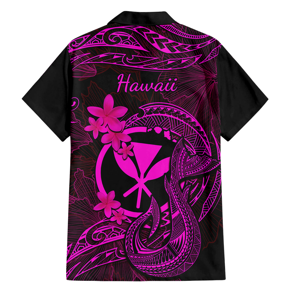 Hawaii Kid Hawaiian Shirt Fish Hook Tattoo Mix Polynesian Plumeria Pink Version LT14 - Polynesian Pride