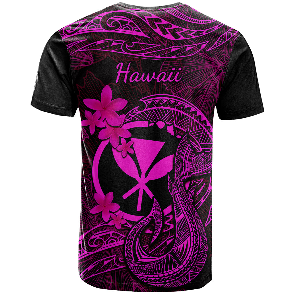 Hawaii T Shirt Fish Hook Tattoo Mix Polynesian Plumeria Pink Version LT14 - Polynesian Pride