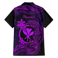 Hawaii Family Matching Tank Maxi Dress and Hawaiian Shirt Fish Hook Tattoo Mix Polynesian Plumeria Purple Version LT14 - Polynesian Pride