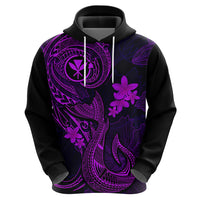 Hawaii Hoodie Fish Hook Tattoo Mix Polynesian Plumeria Purple Version LT14 - Polynesian Pride