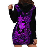 Hawaii Hoodie Dress Fish Hook Tattoo Mix Polynesian Plumeria Purple Version LT14 - Polynesian Pride