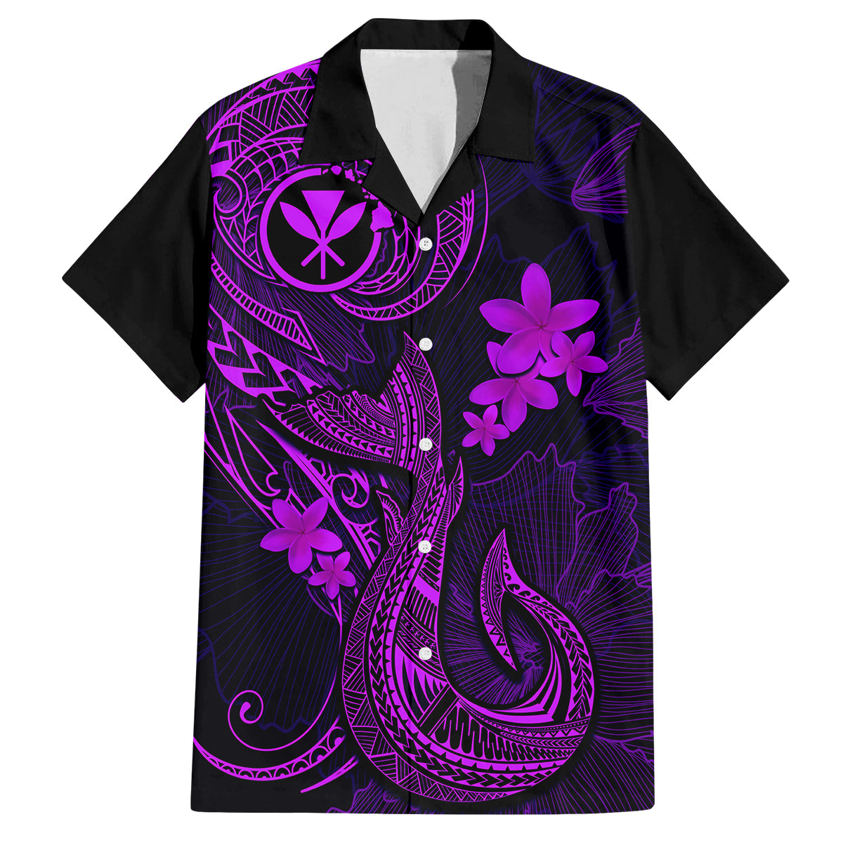 Hawaii Kid Hawaiian Shirt Fish Hook Tattoo Mix Polynesian Plumeria Purple Version LT14 Kid Purple - Polynesian Pride
