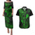 Hawaii Couples Matching Puletasi Dress and Hawaiian Shirt Fish Hook Tattoo Mix Polynesian Plumeria Green Version LT14 Green - Polynesian Pride