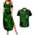Hawaii Couples Matching Summer Maxi Dress and Hawaiian Shirt Fish Hook Tattoo Mix Polynesian Plumeria Green Version LT14 Green - Polynesian Pride
