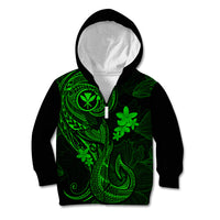 Hawaii Kid Hoodie Fish Hook Tattoo Mix Polynesian Plumeria Green Version LT14 - Polynesian Pride