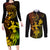 Hawaii Couples Matching Long Sleeve Bodycon Dress and Long Sleeve Button Shirts Hula Girl Mix Polynesian Plumeria Reggae Version LT14 Reggae - Polynesian Pride