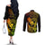 Hawaii Couples Matching Off The Shoulder Long Sleeve Dress and Long Sleeve Button Shirts Hula Girl Mix Polynesian Plumeria Reggae Version LT14 - Polynesian Pride