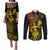 Hawaii Couples Matching Puletasi Dress and Long Sleeve Button Shirts Hula Girl Mix Polynesian Plumeria Reggae Version LT14 Reggae - Polynesian Pride