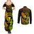 Hawaii Couples Matching Summer Maxi Dress and Long Sleeve Button Shirts Hula Girl Mix Polynesian Plumeria Reggae Version LT14 - Polynesian Pride