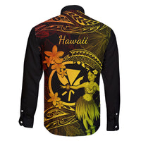 Hawaii Family Matching Short Sleeve Bodycon Dress and Hawaiian Shirt Hula Girl Mix Polynesian Plumeria Reggae Version LT14 - Polynesian Pride