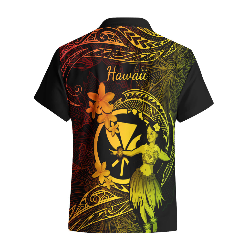 Hawaii Hawaiian Shirt Hula Girl Mix Polynesian Plumeria Reggae Version LT14 - Polynesian Pride