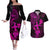 Hawaii Couples Matching Off The Shoulder Long Sleeve Dress and Hawaiian Shirt Hula Girl Mix Polynesian Plumeria Pink Version LT14 Pink - Polynesian Pride
