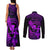 Hawaii Couples Matching Tank Maxi Dress and Long Sleeve Button Shirts Hula Girl Mix Polynesian Plumeria Purple Version LT14 - Polynesian Pride