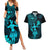 Hawaii Couples Matching Summer Maxi Dress and Hawaiian Shirt Hula Girl Mix Polynesian Plumeria Turquoise Version LT14 Turquoise - Polynesian Pride