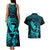 Hawaii Couples Matching Tank Maxi Dress and Hawaiian Shirt Hula Girl Mix Polynesian Plumeria Turquoise Version LT14 - Polynesian Pride