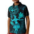 Hawaii Kid Polo Shirt Hula Girl Mix Polynesian Plumeria Turquoise Version LT14 Kid Turquoise - Polynesian Pride