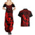 Hawaii Couples Matching Summer Maxi Dress and Hawaiian Shirt Hula Girl Mix Polynesian Plumeria Red Version LT14 - Polynesian Pride