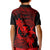Hawaii Kid Polo Shirt Hula Girl Mix Polynesian Plumeria Red Version LT14 - Polynesian Pride