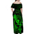 Hawaii Family Matching Off Shoulder Maxi Dress and Hawaiian Shirt Hula Girl Mix Polynesian Plumeria Green Version LT14 - Polynesian Pride