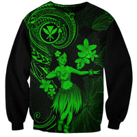 Hawaii Sweatshirt Hula Girl Mix Polynesian Plumeria Green Version LT14 Unisex Green - Polynesian Pride