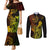 Hawaii Couples Matching Mermaid Dress and Long Sleeve Button Shirts King Kamehameha Mix Polynesian Plumeria Reggae Version LT14 Reggae - Polynesian Pride