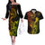 Hawaii Couples Matching Off The Shoulder Long Sleeve Dress and Hawaiian Shirt King Kamehameha Mix Polynesian Plumeria Reggae Version LT14 Reggae - Polynesian Pride