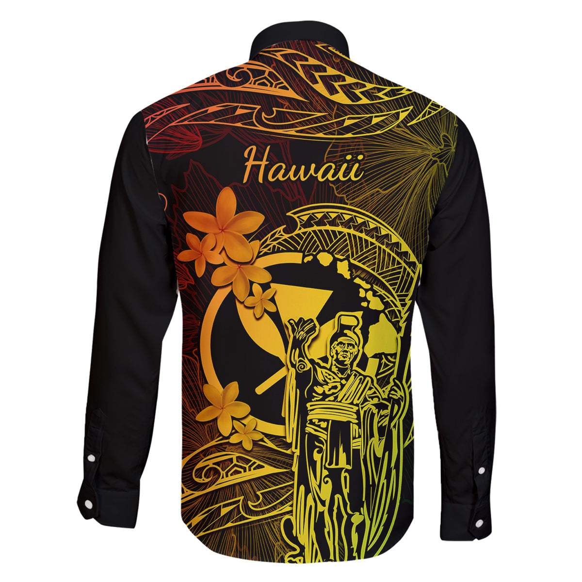 Hawaii Family Matching Short Sleeve Bodycon Dress and Hawaiian Shirt King Kamehameha Mix Polynesian Plumeria Reggae Version LT14 - Polynesian Pride