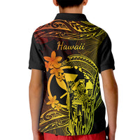 Hawaii Kid Polo Shirt King Kamehameha Mix Polynesian Plumeria Reggae Version LT14 - Polynesian Pride