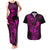 Hawaii Couples Matching Tank Maxi Dress and Hawaiian Shirt King Kamehameha Mix Polynesian Plumeria Pink Version LT14 Pink - Polynesian Pride
