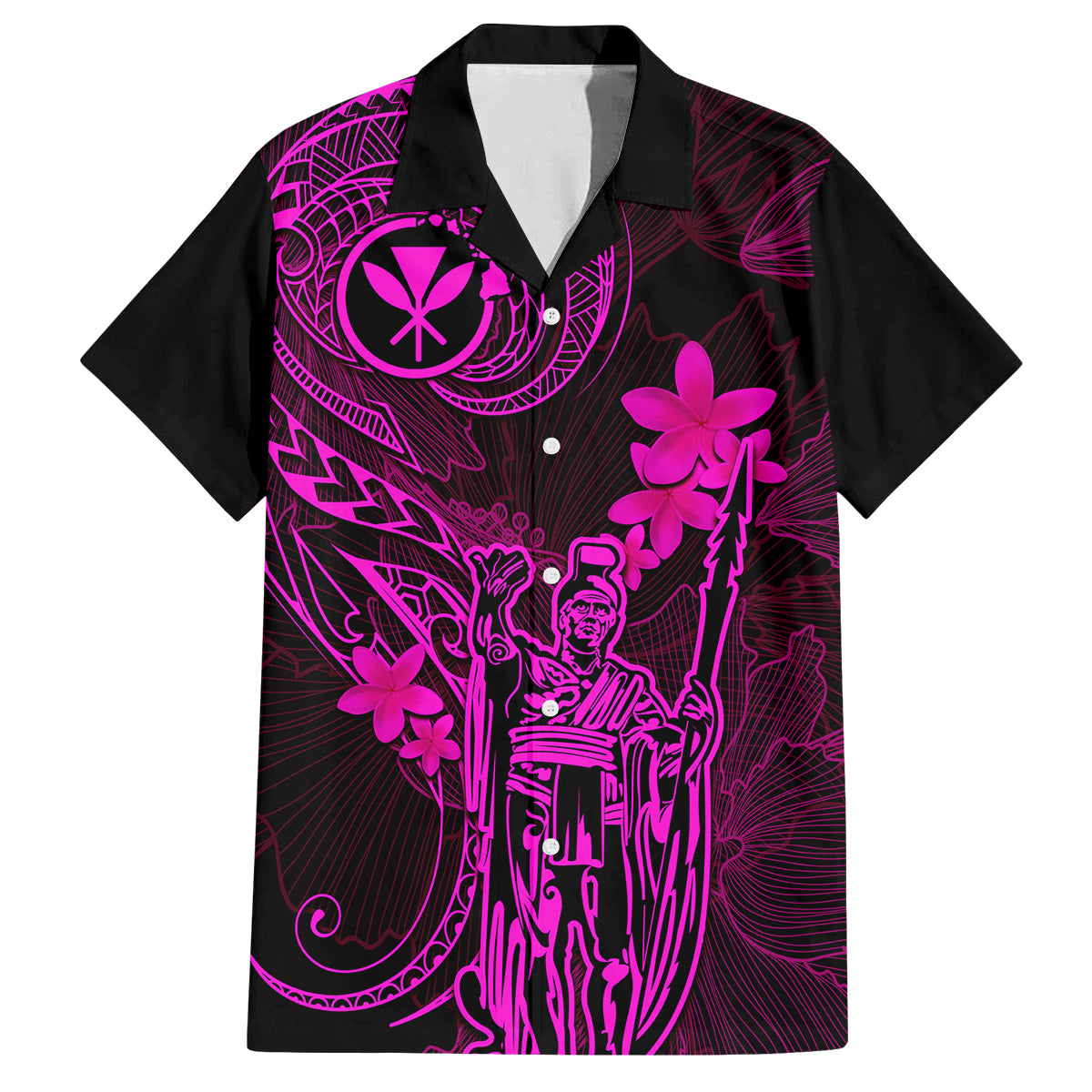 Hawaii Kid Hawaiian Shirt King Kamehameha Mix Polynesian Plumeria Pink Version LT14 Kid Pink - Polynesian Pride