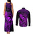 Hawaii Couples Matching Tank Maxi Dress and Long Sleeve Button Shirts King Kamehameha Mix Polynesian Plumeria Purple Version LT14 - Polynesian Pride