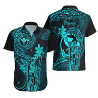Hawaii Hawaiian Shirt King Kamehameha Mix Polynesian Plumeria Turquoise Version LT14 - Polynesian Pride