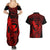 Hawaii Couples Matching Summer Maxi Dress and Hawaiian Shirt King Kamehameha Mix Polynesian Plumeria Red Version LT14 - Polynesian Pride
