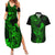 Hawaii Couples Matching Summer Maxi Dress and Hawaiian Shirt King Kamehameha Mix Polynesian Plumeria Green Version LT14 Green - Polynesian Pride