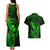 Hawaii Couples Matching Tank Maxi Dress and Hawaiian Shirt King Kamehameha Mix Polynesian Plumeria Green Version LT14 - Polynesian Pride