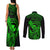 Hawaii Couples Matching Tank Maxi Dress and Long Sleeve Button Shirts King Kamehameha Mix Polynesian Plumeria Green Version LT14 - Polynesian Pride