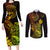 Hawaii Couples Matching Long Sleeve Bodycon Dress and Long Sleeve Button Shirts Pineapple Mix Polynesian Plumeria Reggae Version LT14 Reggae - Polynesian Pride