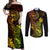 Hawaii Couples Matching Off Shoulder Maxi Dress and Long Sleeve Button Shirts Pineapple Mix Polynesian Plumeria Reggae Version LT14 Reggae - Polynesian Pride