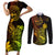 Hawaii Couples Matching Short Sleeve Bodycon Dress and Long Sleeve Button Shirts Pineapple Mix Polynesian Plumeria Reggae Version LT14 Reggae - Polynesian Pride