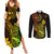 Hawaii Couples Matching Summer Maxi Dress and Long Sleeve Button Shirts Pineapple Mix Polynesian Plumeria Reggae Version LT14 Reggae - Polynesian Pride
