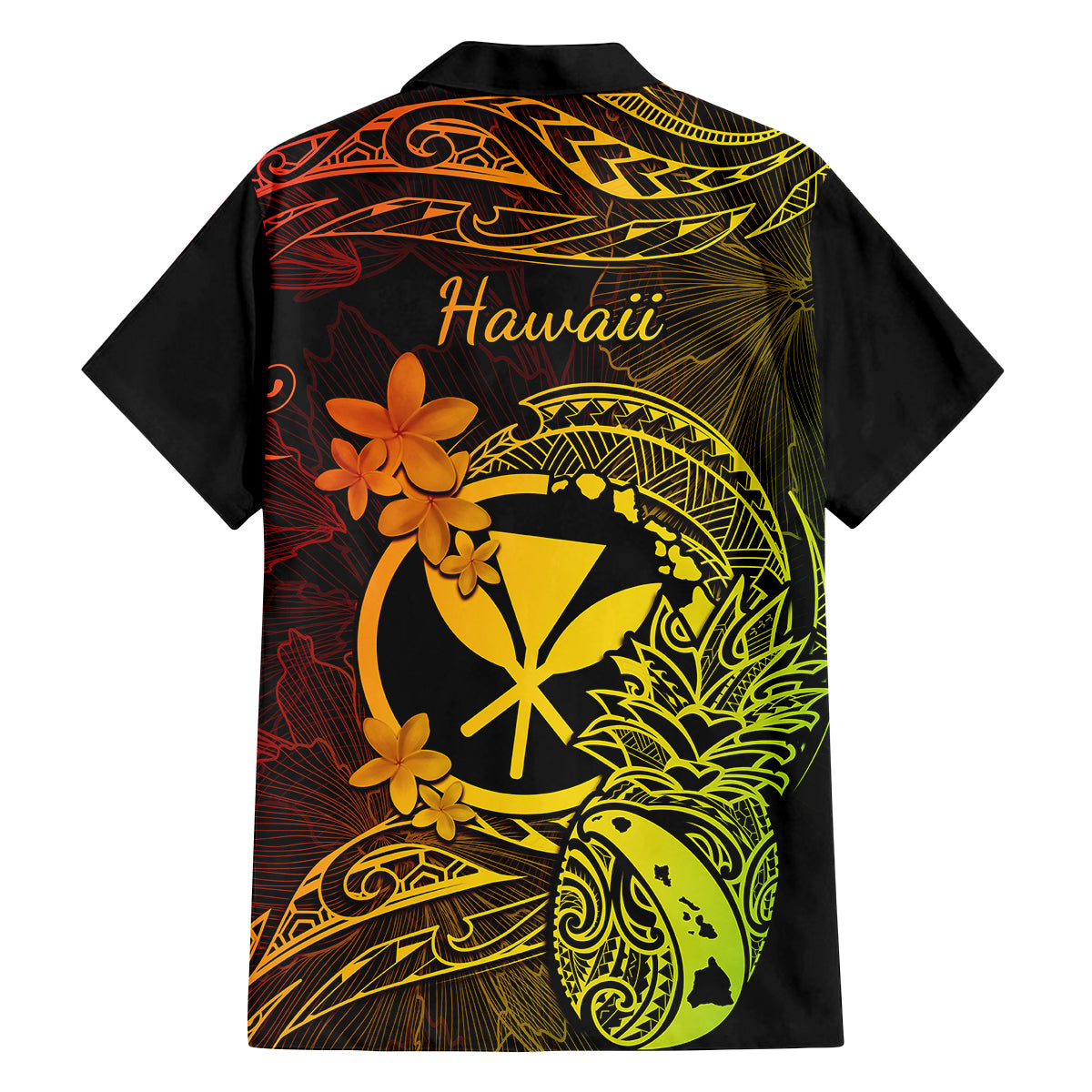 Hawaii Family Matching Short Sleeve Bodycon Dress and Hawaiian Shirt Pineapple Mix Polynesian Plumeria Reggae Version LT14 - Polynesian Pride
