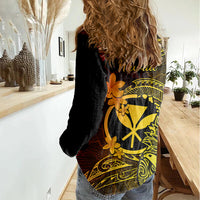 Hawaii Women Casual Shirt Pineapple Mix Polynesian Plumeria Reggae Version LT14 - Polynesian Pride