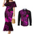 Hawaii Couples Matching Mermaid Dress and Long Sleeve Button Shirts Pineapple Mix Polynesian Plumeria Pink Version LT14 Pink - Polynesian Pride