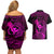 Hawaii Couples Matching Off Shoulder Short Dress and Hawaiian Shirt Pineapple Mix Polynesian Plumeria Pink Version LT14 - Polynesian Pride