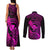 Hawaii Couples Matching Tank Maxi Dress and Long Sleeve Button Shirts Pineapple Mix Polynesian Plumeria Pink Version LT14 - Polynesian Pride