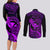 Hawaii Couples Matching Long Sleeve Bodycon Dress and Long Sleeve Button Shirts Pineapple Mix Polynesian Plumeria Purple Version LT14 - Polynesian Pride