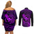 Hawaii Couples Matching Off Shoulder Short Dress and Long Sleeve Button Shirts Pineapple Mix Polynesian Plumeria Purple Version LT14 - Polynesian Pride