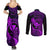 Hawaii Couples Matching Summer Maxi Dress and Long Sleeve Button Shirts Pineapple Mix Polynesian Plumeria Purple Version LT14 - Polynesian Pride