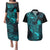 Hawaii Couples Matching Puletasi Dress and Hawaiian Shirt Pineapple Mix Polynesian Plumeria Turquoise Version LT14 Turquoise - Polynesian Pride